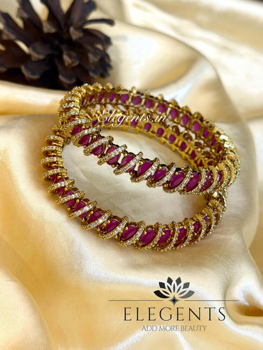 Elegents' Red Cz Bangle