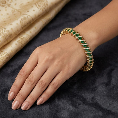 Elegents' Green Stone Bangle