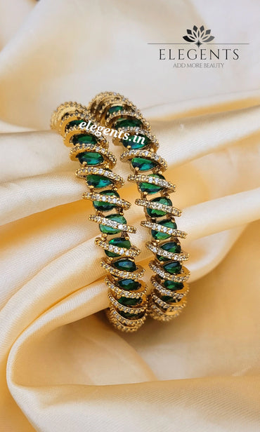 Elegents' Green Stone Bangle