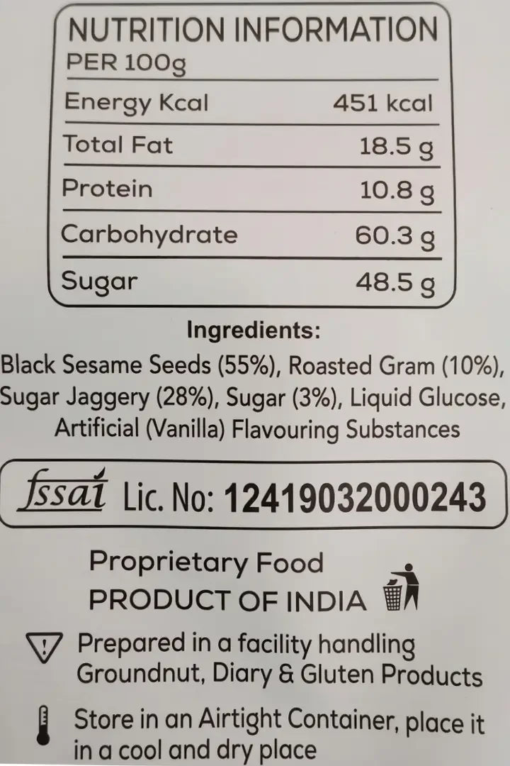 MSS Mittai Kadai's Black Sesame Chikki Bites