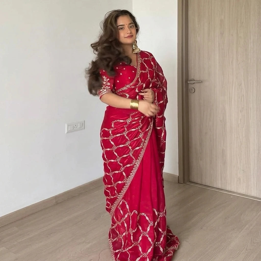 Vastra Creation's Designer Fendy Silk Saree – Elegance Redefined