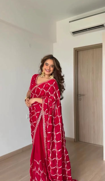Vastra Creation's Designer Fendy Silk Saree – Elegance Redefined
