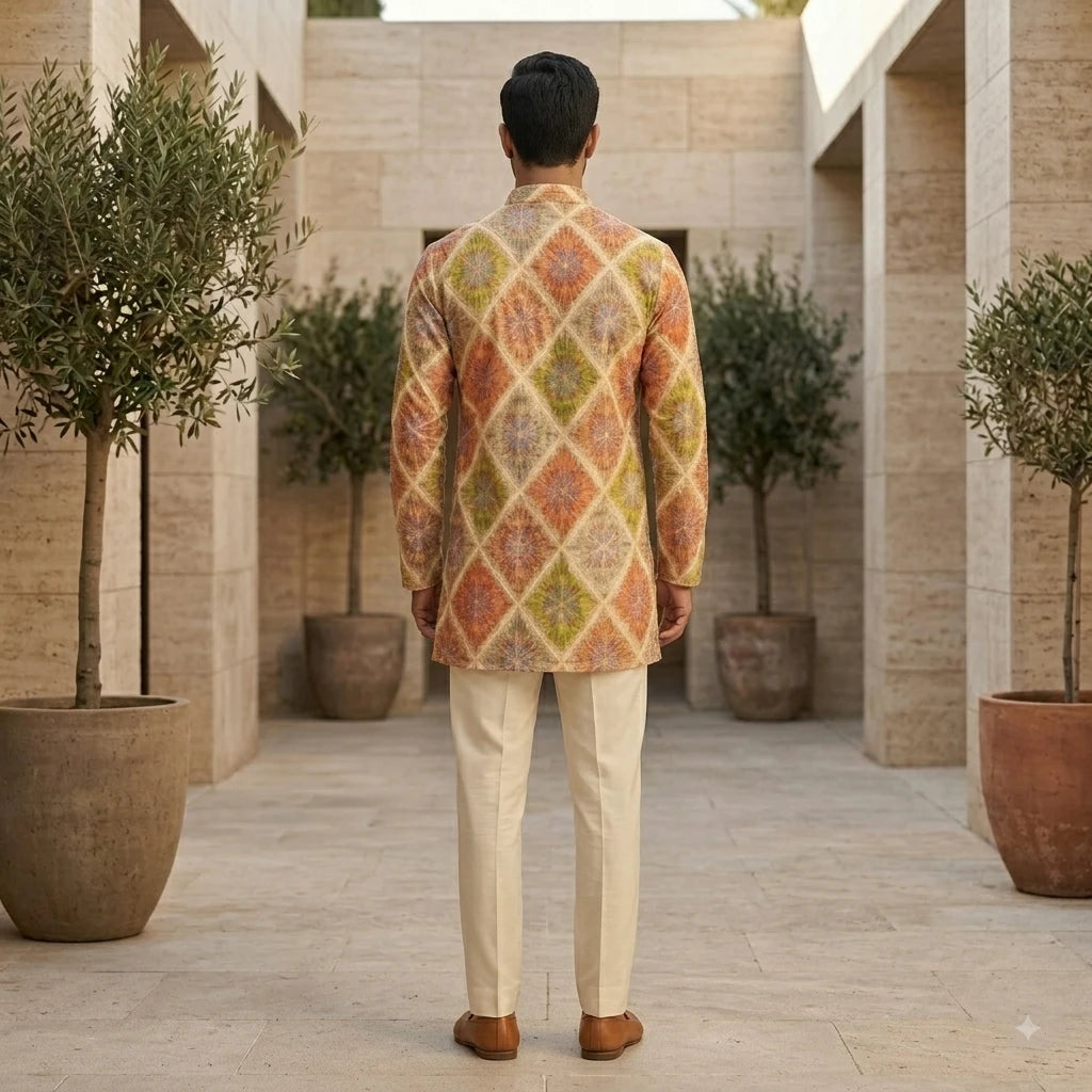 Shyam Enterprises' Trending Men's Short-Length Kurta with Heavy Work