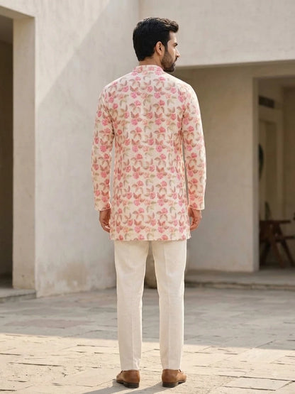 Shyam Enterprises' Trending Men's Short-Length Kurta with Heavy Work