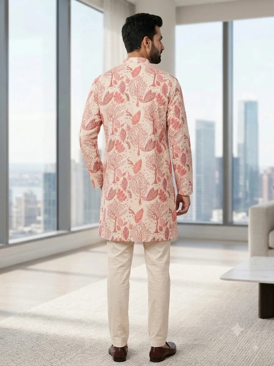 Shyam Enterprises' Trending Men's Short-Length Kurta with Heavy Work