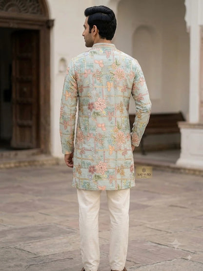 Shyam Enterprises' Trending Men's Short-Length Kurta with Heavy Work