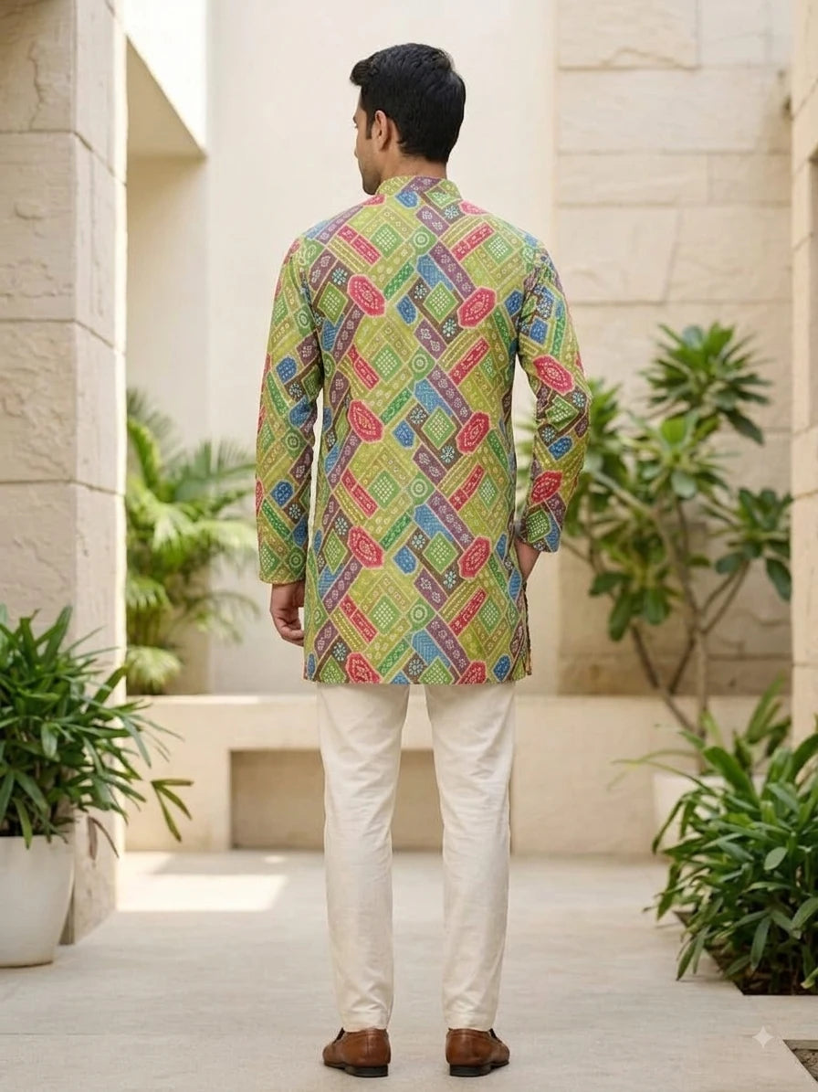 Shyam Enterprises' Trending Men's Short-Length Kurta with Heavy Work