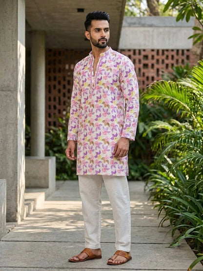 Shyam Enterprises' Trending Men's Short-Length Kurta with Heavy Work