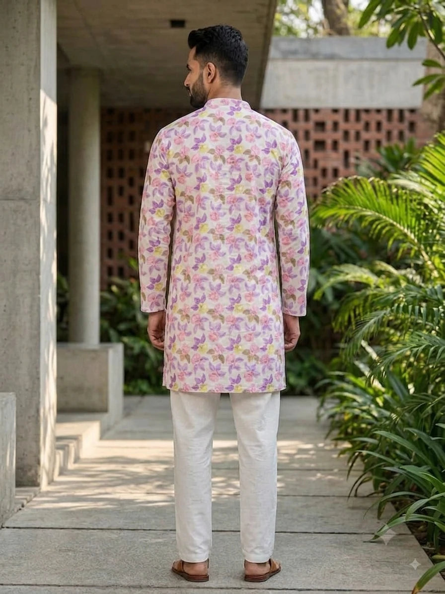Shyam Enterprises' Trending Men's Short-Length Kurta with Heavy Work