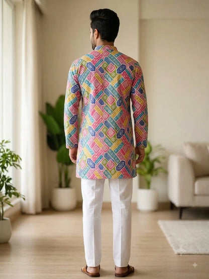 Shyam Enterprises' Trending Men's Short-Length Kurta with Heavy Work