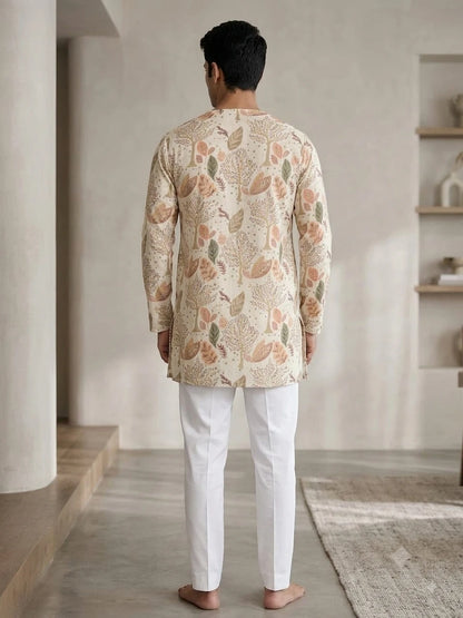 Shyam Enterprises' Trending Men's Short-Length Kurta with Heavy Work