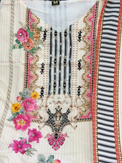 Vastra Creation's New Designer Pure Crepe Silk Mirror Work Top, Pant & Dupatta Set