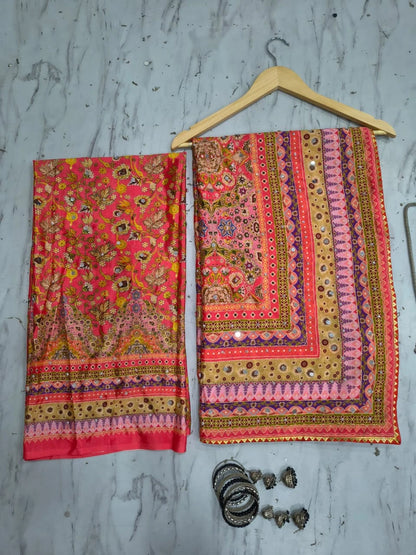 ASN Creats' Beautiful Real Mirror Work Saree Collection