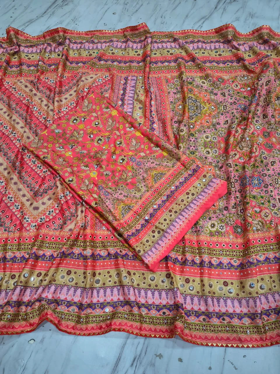 ASN Creats' Beautiful Real Mirror Work Saree Collection
