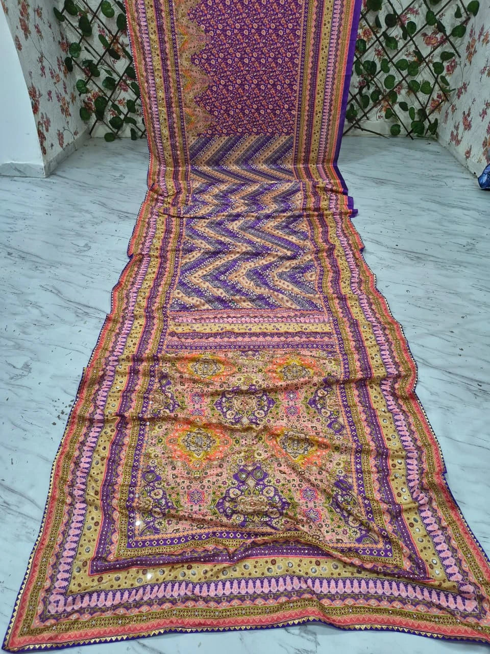 ASN Creats' Beautiful Real Mirror Work Saree Collection