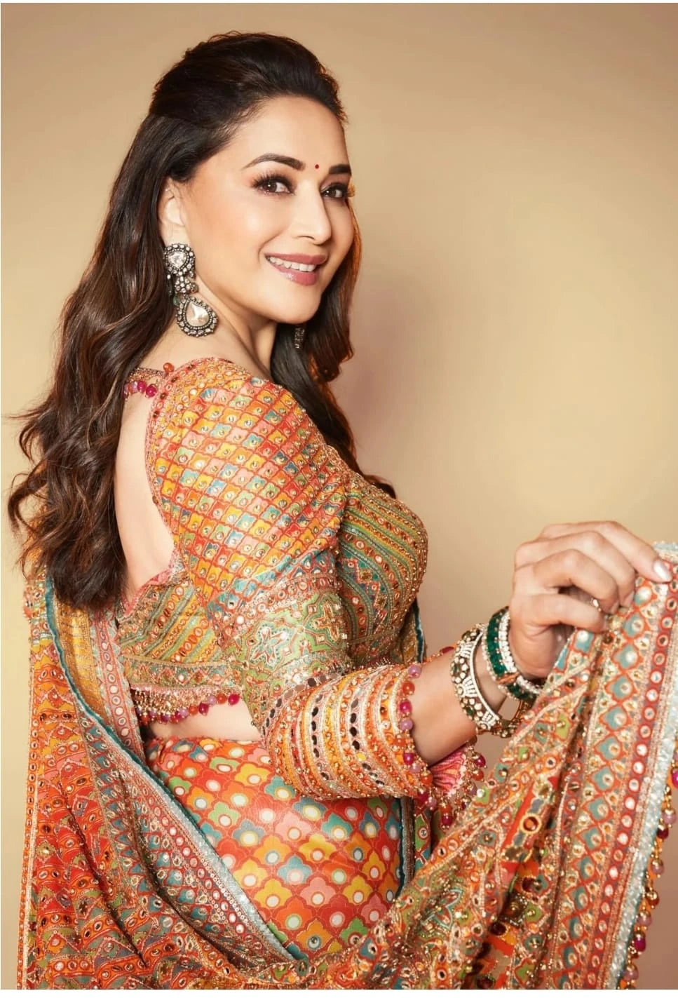 ASN Creats' Premium Chinon Silk Real Mirror Work Saree