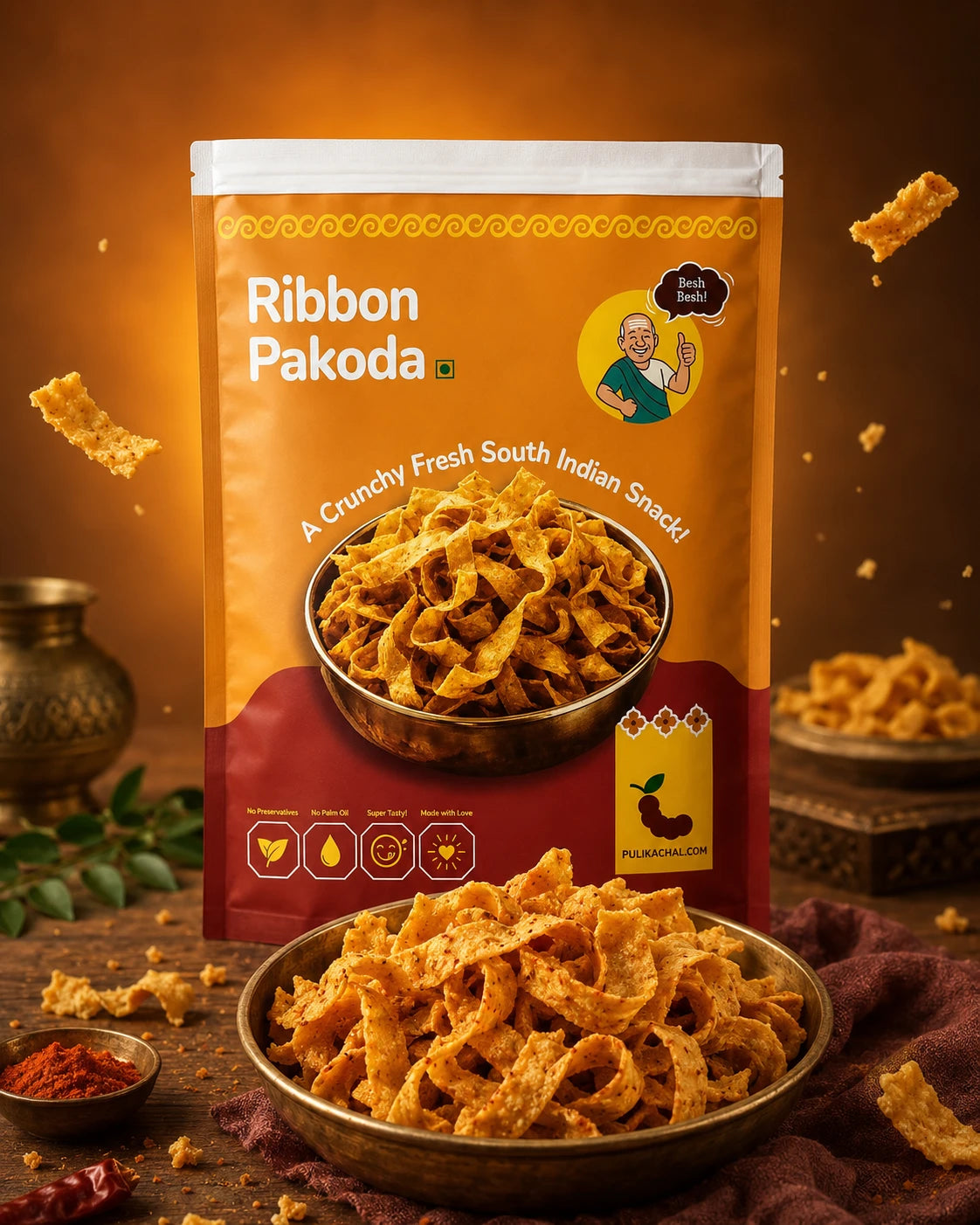 Pulikachal's Ribbon Pakoda
