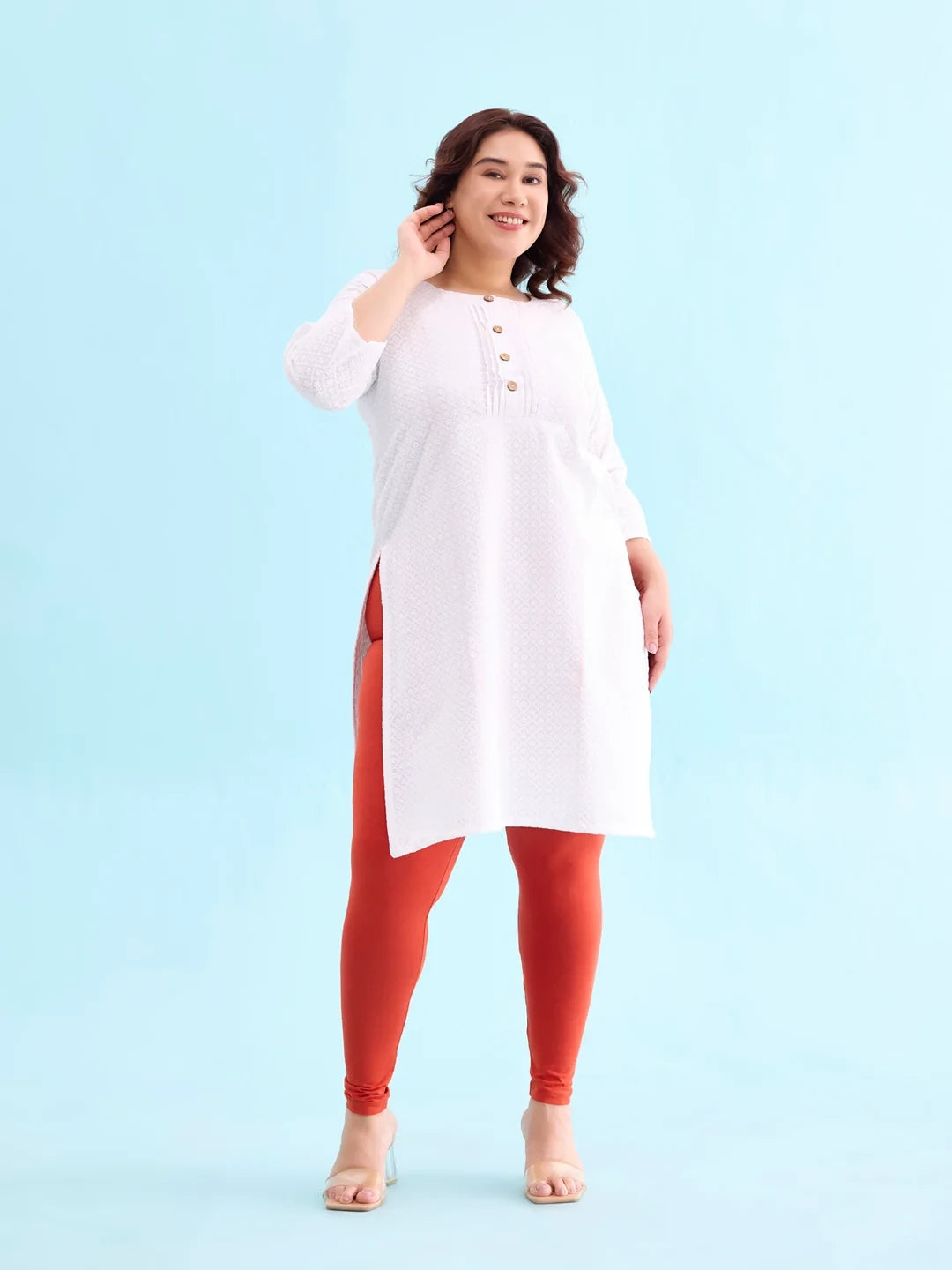 Go Colors Rust Cotton Stretch Ankle Length Leggings