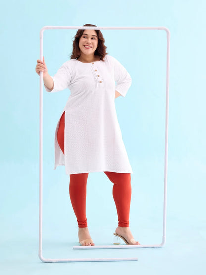 Go Colors Rust Cotton Stretch Ankle Length Leggings