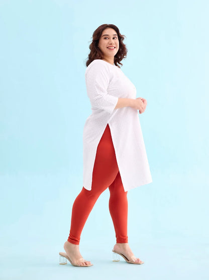 Go Colors Rust Cotton Stretch Ankle Length Leggings