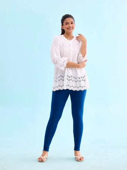 Go Colors Royal Cotton Stretch Ankle Length Leggings