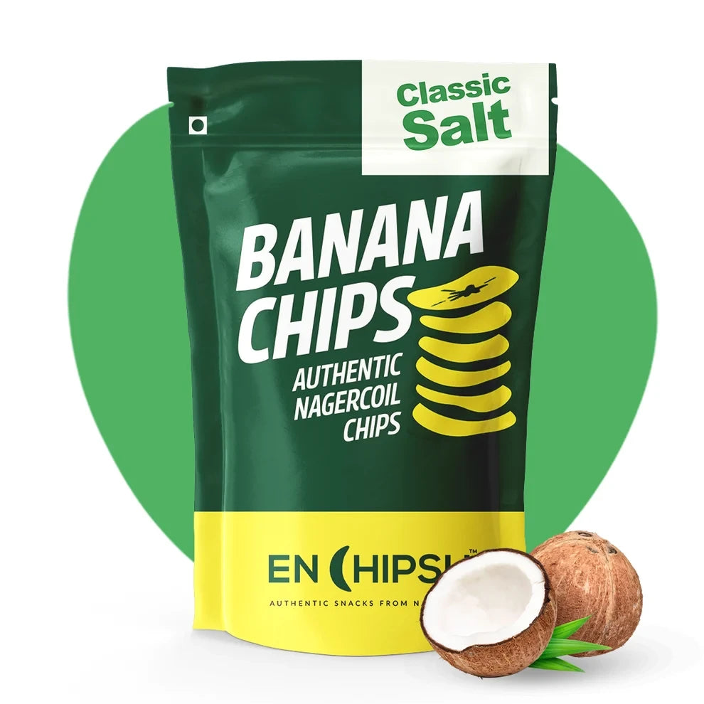Enchipsu Coconut oil - Classic salt Nendran banana chips