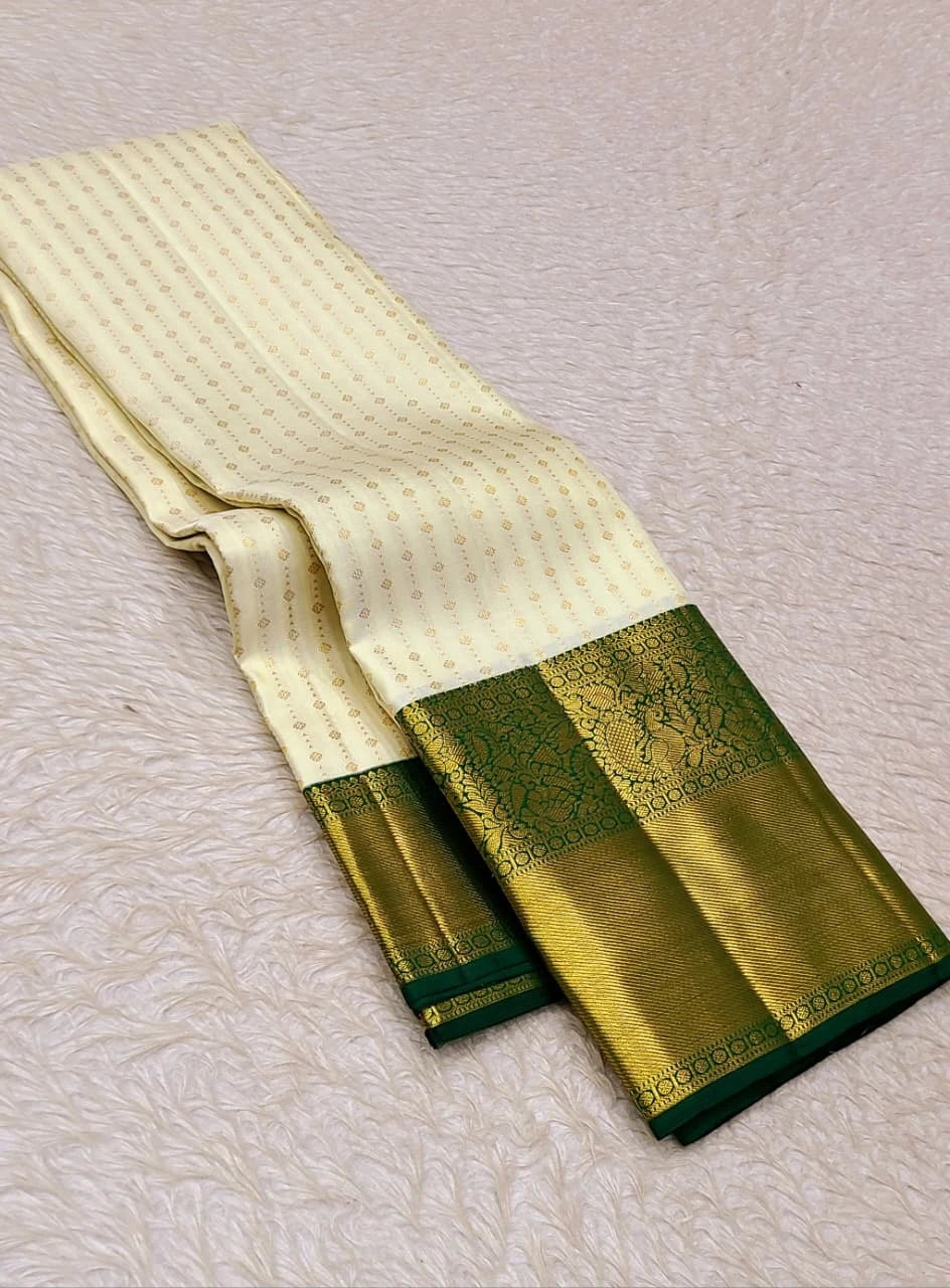 Pure Kanchipuram Handwoven Korvai Bridal Silk Saree