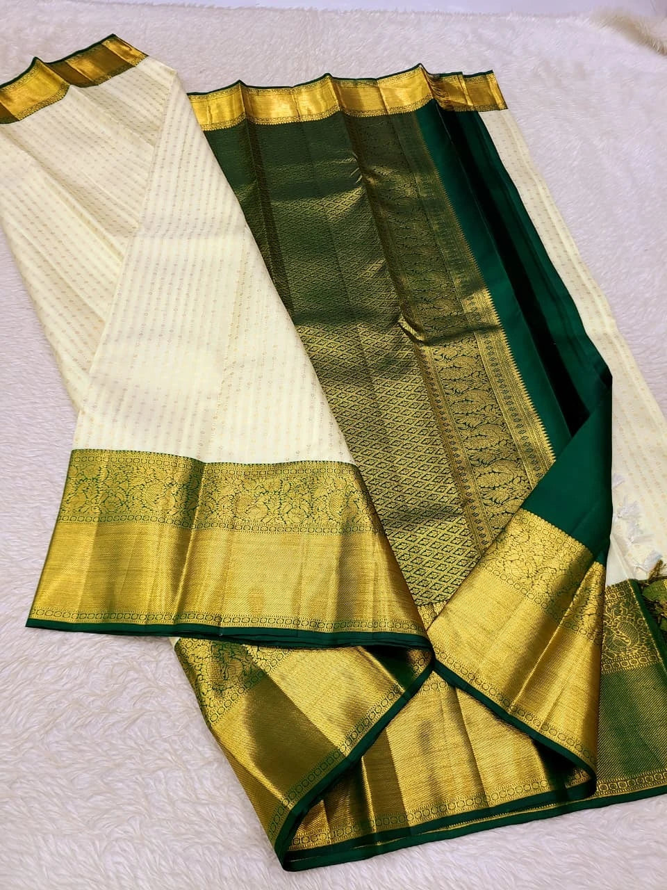 Pure Kanchipuram Handwoven Korvai Bridal Silk Saree