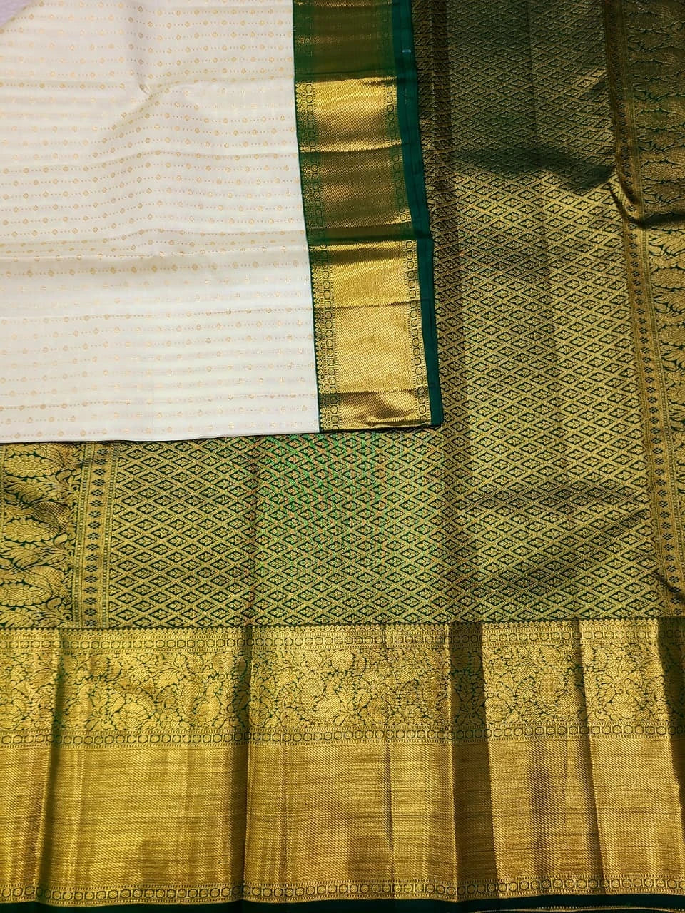 Pure Kanchipuram Handwoven Korvai Bridal Silk Saree