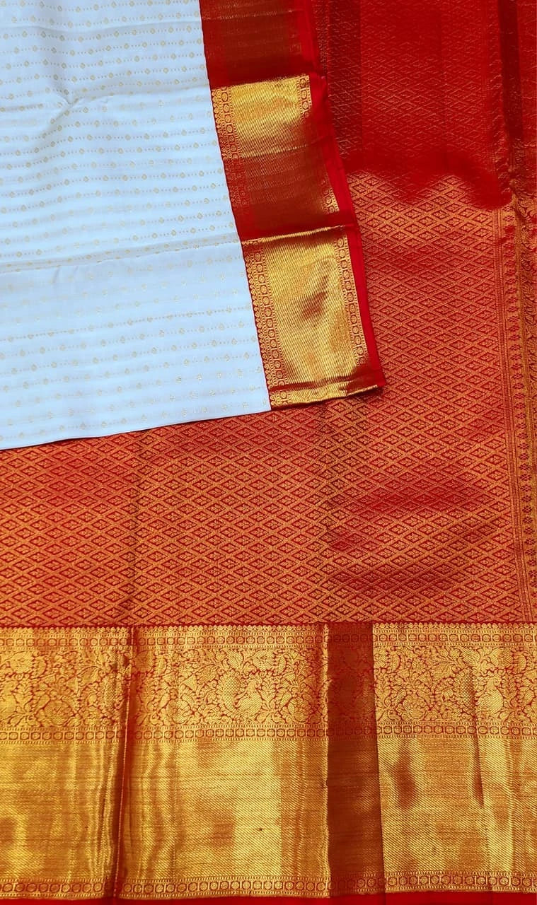 Pure Kanchipuram Handwoven Korvai Bridal Silk Saree