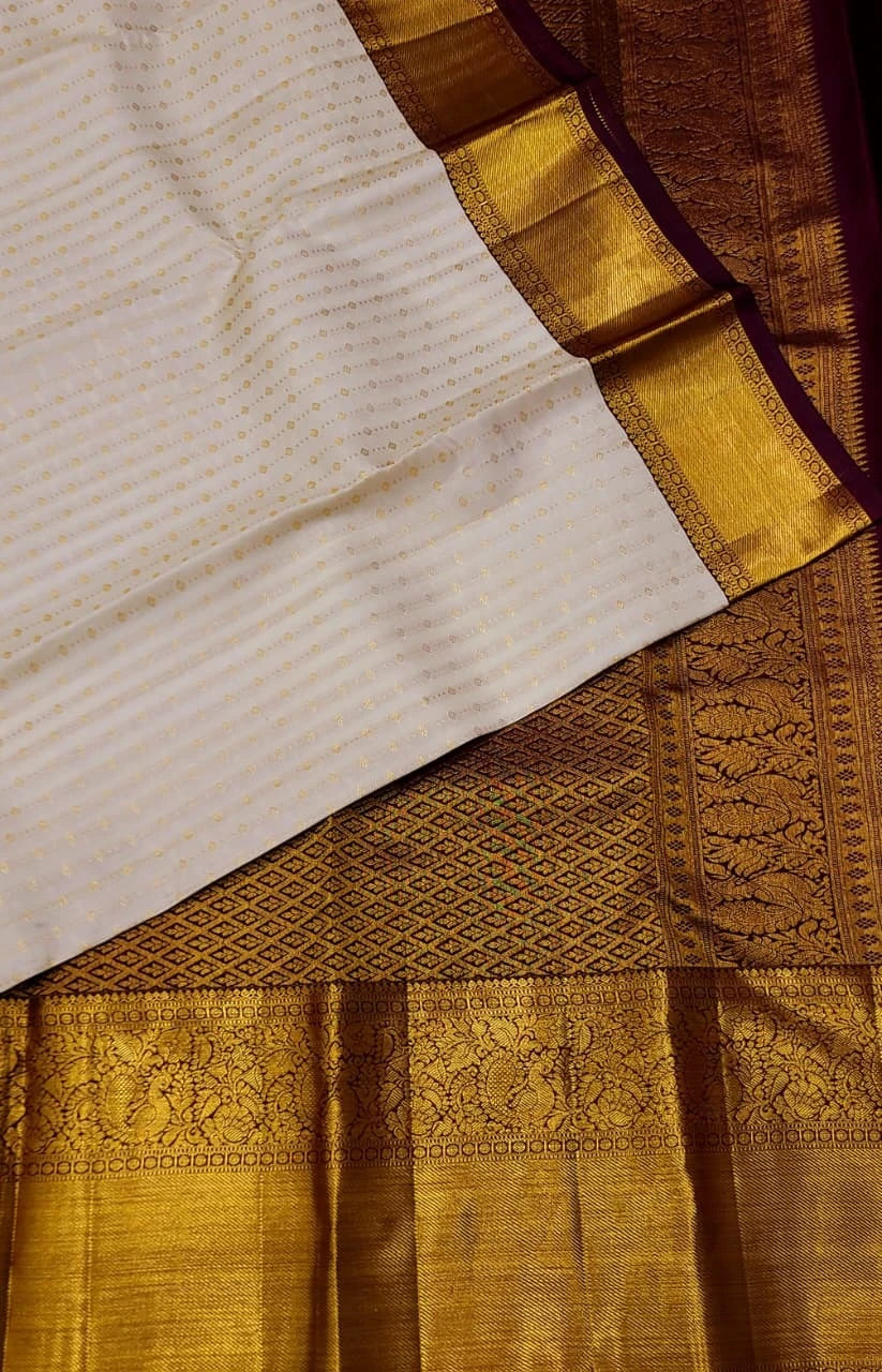 Pure Kanchipuram Handwoven Korvai Bridal Silk Saree