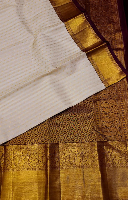 Pure Kanchipuram Handwoven Korvai Bridal Silk Saree