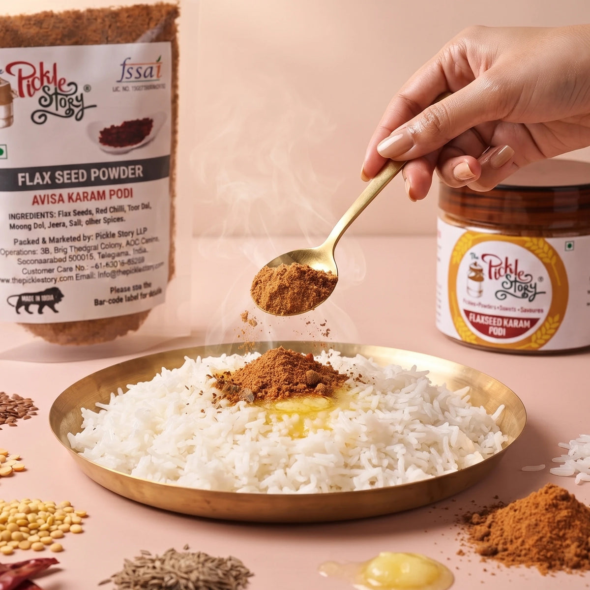 Picklestory Roasted Flax Seed (Alsi) Karam Podi