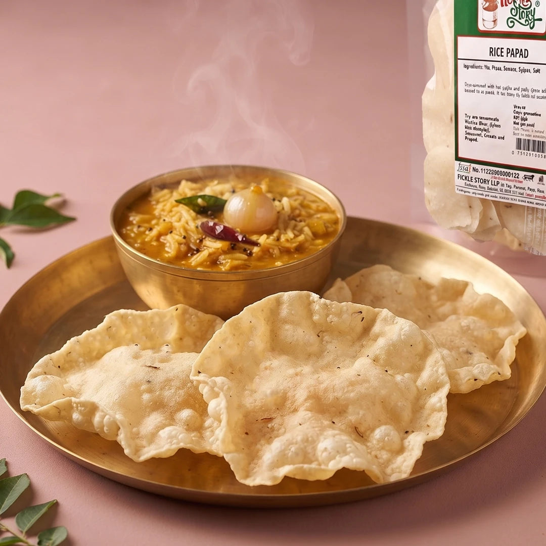 Picklestory Plain Rice Papad - Biyyam Appadam
