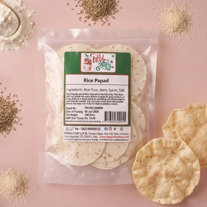 Picklestory Plain Rice Papad - Biyyam Appadam