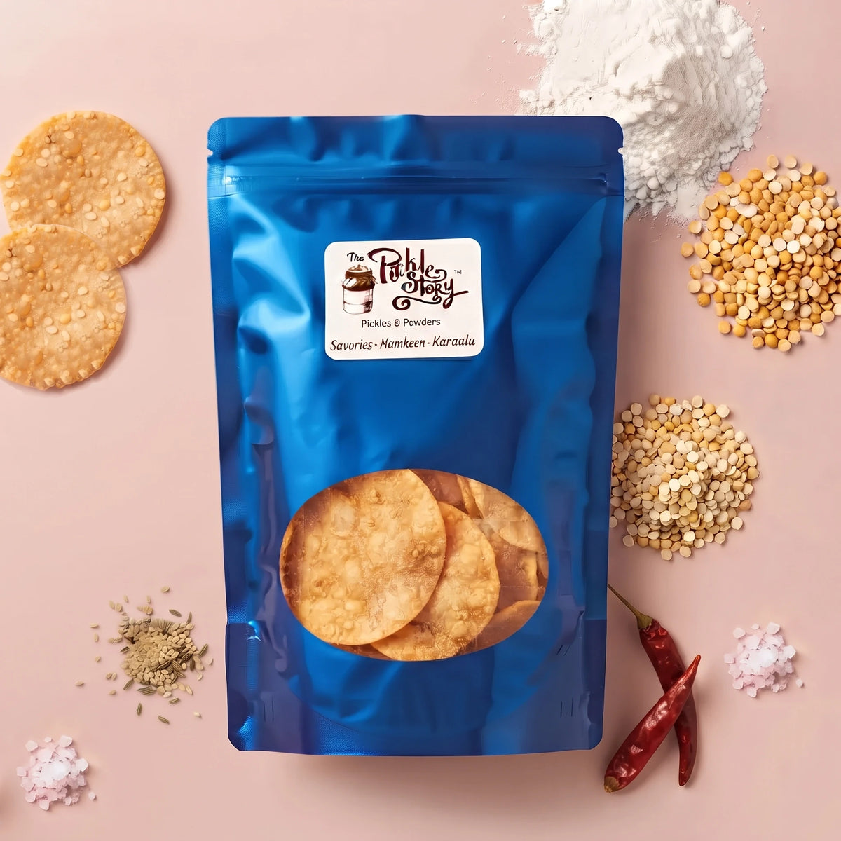 Picklestory Spiced Rice Crackers -Pappu Billalu (Chekkalu)