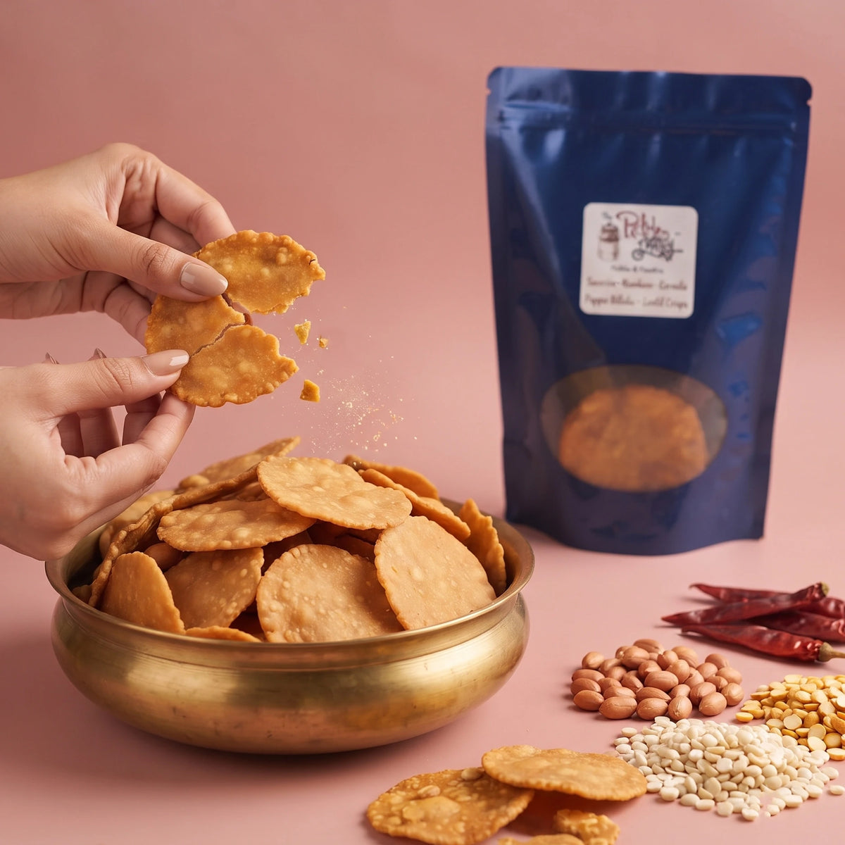 Picklestory Spiced Rice Crackers -Pappu Billalu (Chekkalu)