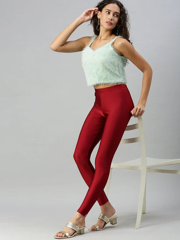 Prisma's Shimmer Leggings - Red