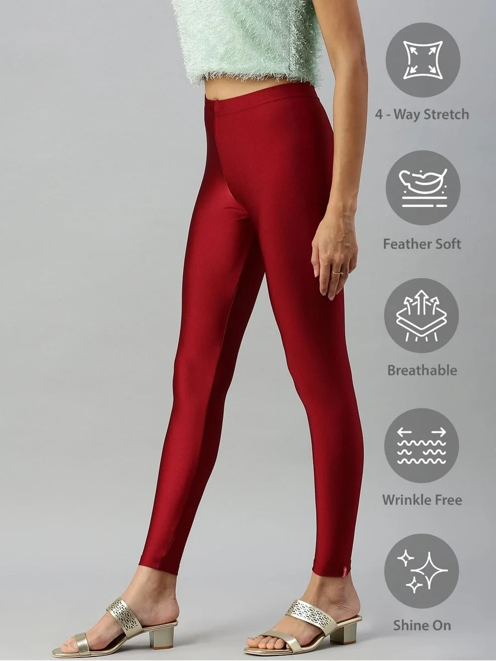 Prisma's Shimmer Leggings - Red