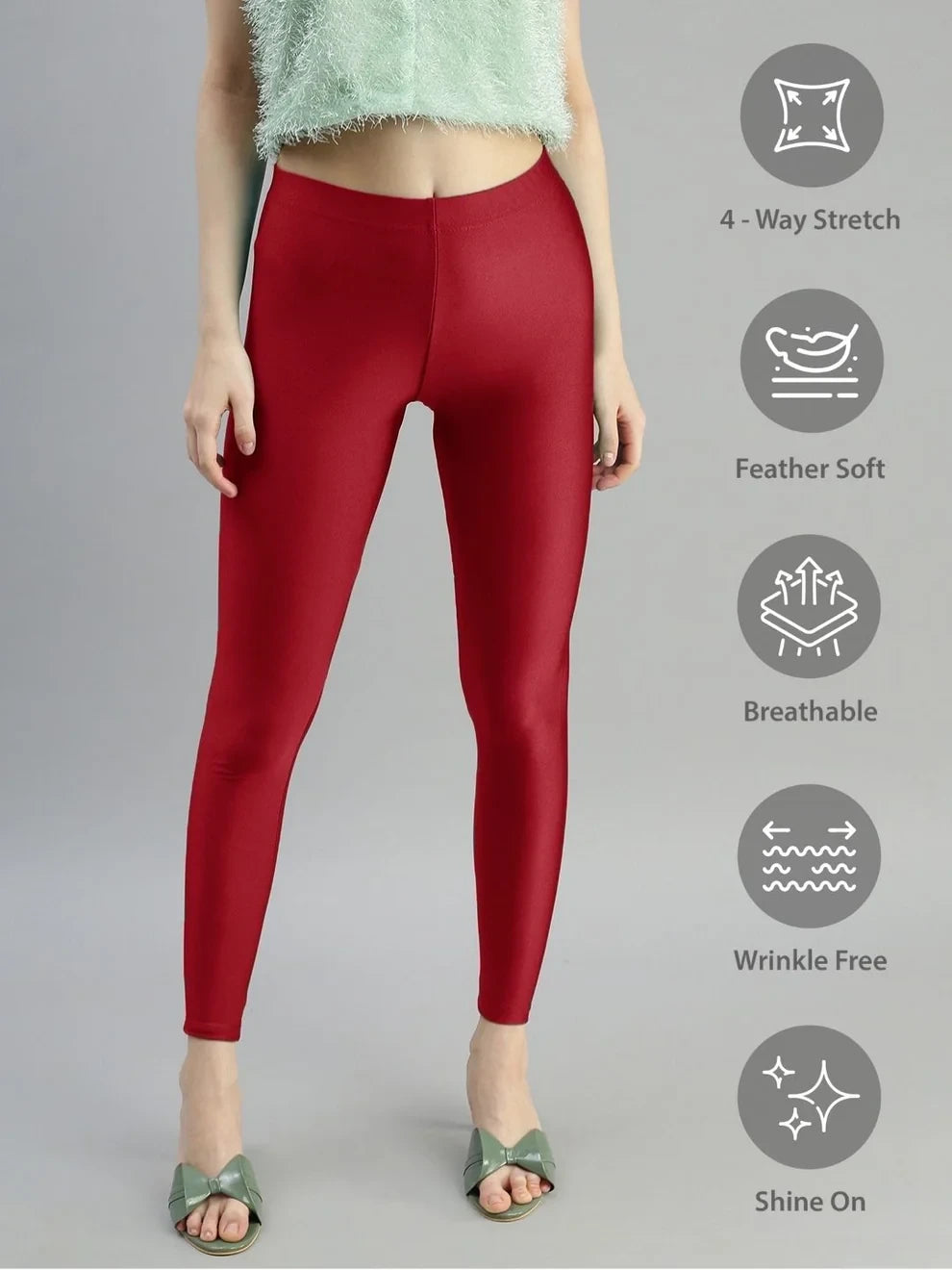 Prisma's Shimmer Leggings - Red