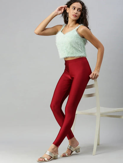 Prisma's Shimmer Leggings - Red
