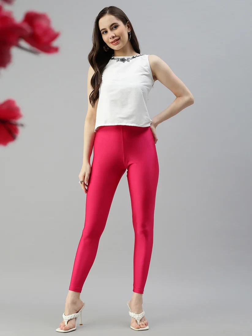 Prisma's Shimmer Leggings - Strawberry