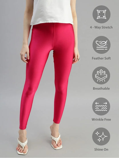 Prisma's Shimmer Leggings - Strawberry