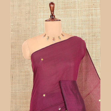 Pothys Borderless Purple Khadi Cotton Saree