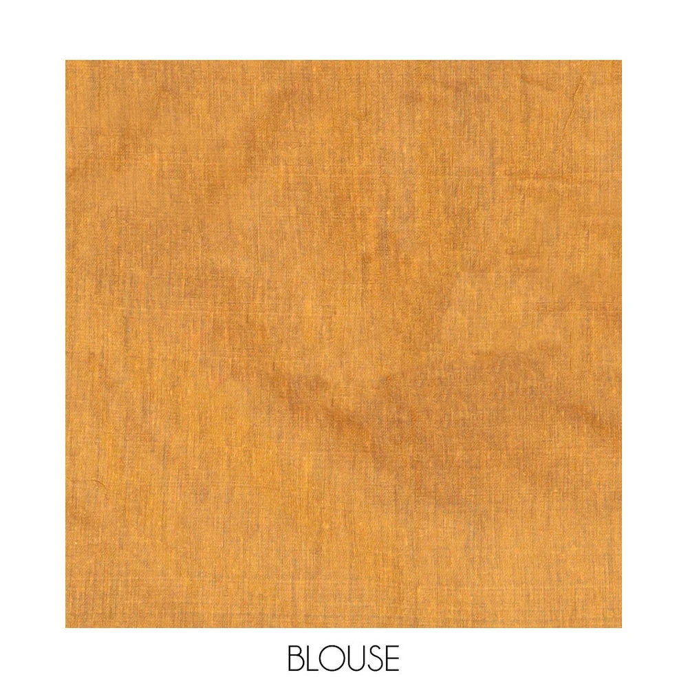 Pothys Borderless Royal Blue-Mustard Plain Design Khadi Cotton Saree