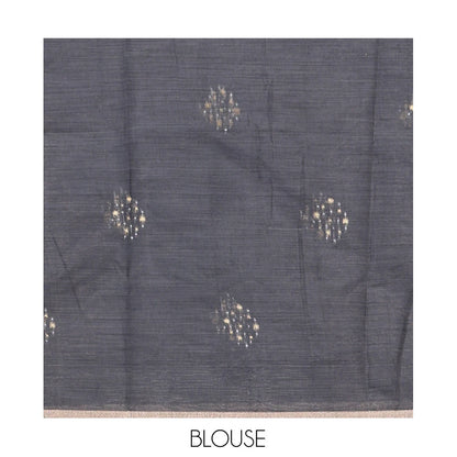 Pothys Elephant Grey Chanderi Cotton Saree