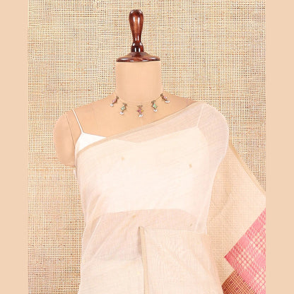 Pothys Borderless Chikku-Mustard Munga Cotton Saree