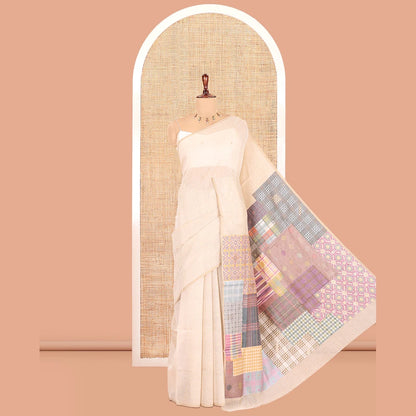 Pothys Borderless Chikku-Violet Munga Cotton Saree