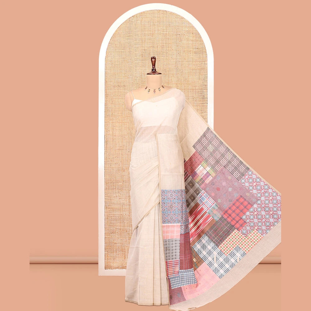 Pothys Borderless Chikku-Pink Munga Cotton Saree