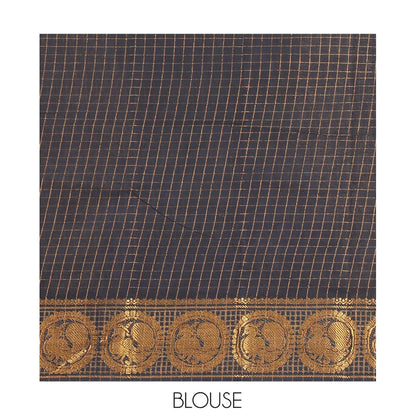 Pothys Mustard Plain Sungudi Cotton Saree